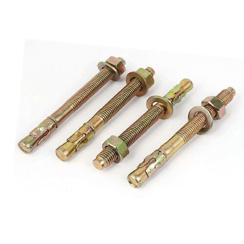 Chevilles d'expansion zinguées jaunes Gecko pour réparation automobile M12x130mm, lot de 4 (Couleur : Multicolore)
