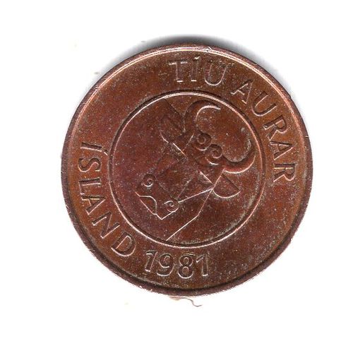 Islande Piece De 10 Aurar Acier Bronze Ref Km 25 Poids 2.00 G Diametre 17.00 Mm Epaisseur 1.00 Mm Superbe