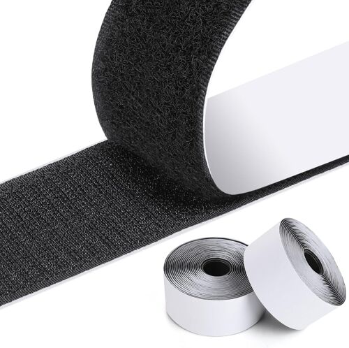 Scratch Autocollant Double Face Extra Fort,Bande Scratch Adhésif Bande Agrippantes Adhésives Autocollant,Adhésives puissant Hook Loop Rubans pour Ménage,Bricolage Et l'artisanat,50mmx5m