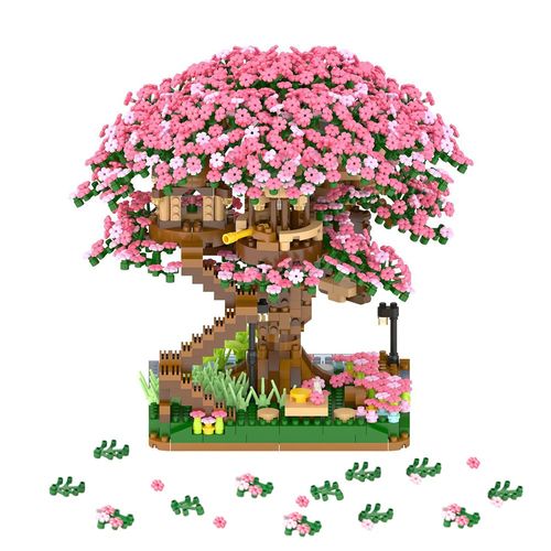 Kit De Construction Miniature D'arbre Sakura En Blocs, Modèle Détaillé De Bonsaï Cerisier, Idéal Pour Adultes Et Enfants À Partir De 14 Ans, Décoration Élégante Pour La Maison Ou Le Bureau