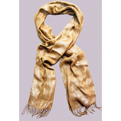 Echarpe Longue Coloris Marron Avec Fil Doré