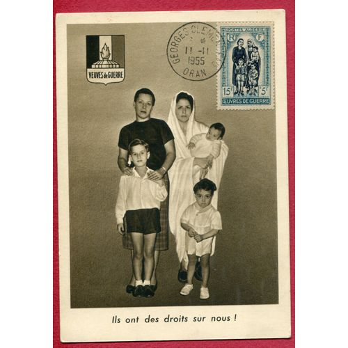 Algérie C.P. Veuves De Guerre 11 11 1955