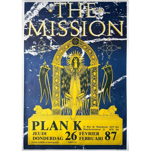 Affiche / Poster - The Mission - Concert Belgique 1987 - Plan K - 61x86cm