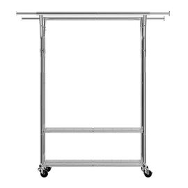 AZHANGYB Portant à VêTements, Penderie à VêTement Sur Roulettes, Portant TéLescopique, Rotatif à 360°, Porte Manteau, Portant à VêTement Portemanteau (B