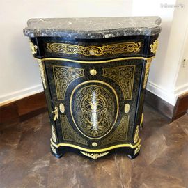 Bahut de Prestige Style Boulle ¿ Noir, Bronze & Marbre doublé Noir