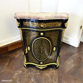 Bahut de Prestige Style Boulle ¿ Noir, Bronze & Marbre doublé Bordeaux