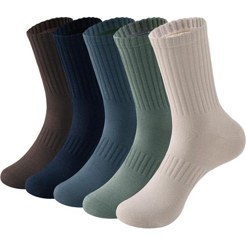 Kalanka-Chaussettes De Sport Unisexes Multifonctionnelles En Coton (Non Épaisses) ¿ Taille Haute Pour Homme Et Femme ¿ Lot De 5 Paires
