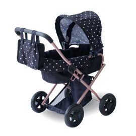 Teamson Kids Poussette classique 2-en-1 pour poupée noire avec nacelle amovible canopy panier sac pour jeux éducatifs