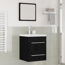 vidaXL Meuble de Lavabo de Salle de Bain Noir 42 x 39 x 52 cm