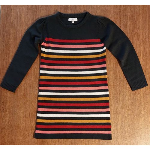 Robe Droite Rayures Couleurs Manches Longues