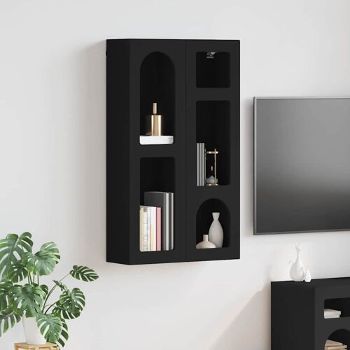 vidaXL Armoire suspendue Noir 59 x 20 x 100 cm Bois d'ingénierie