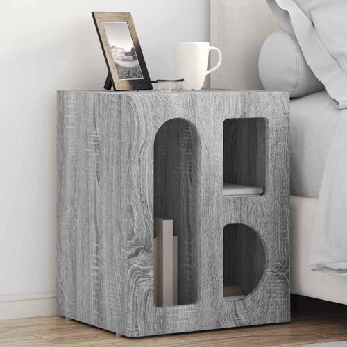 vidaXL Table de chevet 2 pcs Gris Sonoma 40 x 35 x 50 cm
