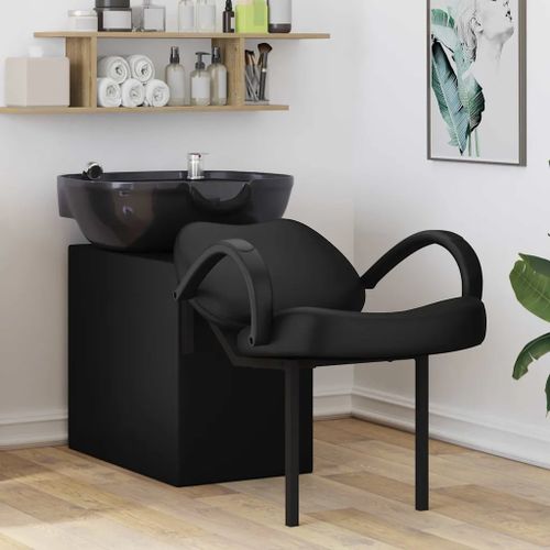 vidaXL Fauteuil de shampooing Noir 63 x 141 x 92 cm PVC