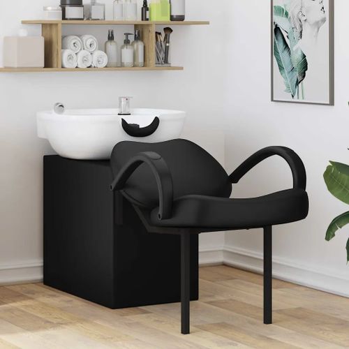 vidaXL Fauteuil de shampooing Noir et Blanc 63 x 141 x 92 cm PVC
