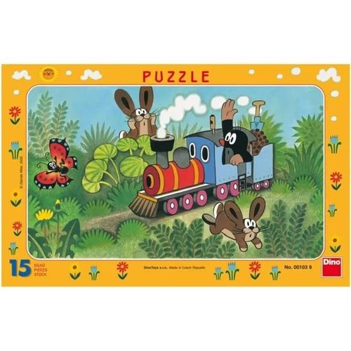 Dino Toys- Puzzle de Haute qualité-Bureau avec Le Cadre- Petit Motif de taupe-15 pièces, 1039
