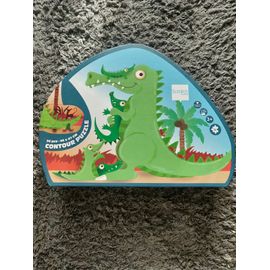 Contour puzzle crocodile scratch