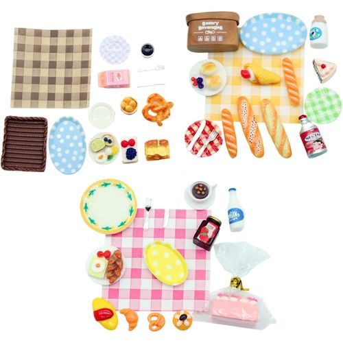 KALANKA-42 Pièces Miniature Nourriture et Boissons Accessoires Maison de Poupée Set Mini Cuisine Petits Accessoires de Poupée Vaisselle de Jeu