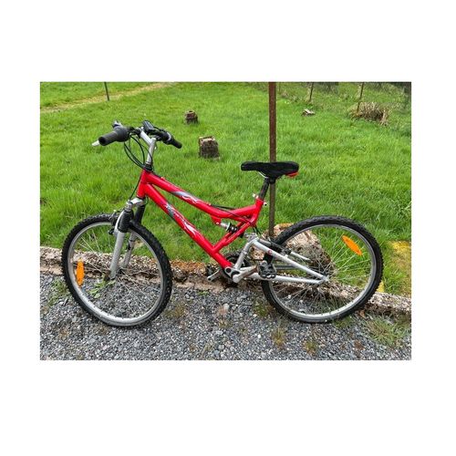 Velo Rouge Tout Suspendu Vtt Tout Terrain 20" Pouces Bicyclette Gosport Affix Suspension Fourche Roue Cadre Arrière Absorbe Choc Outdoor Confort Ressort Attenue Choc Vitesse Cyclisme Terrain Accidenté