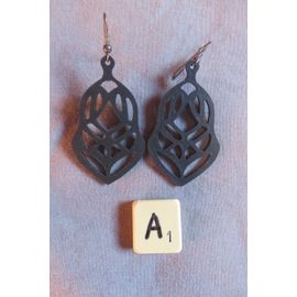 Boucles D'Oreille Silicone Noir Marque Blue Pearls