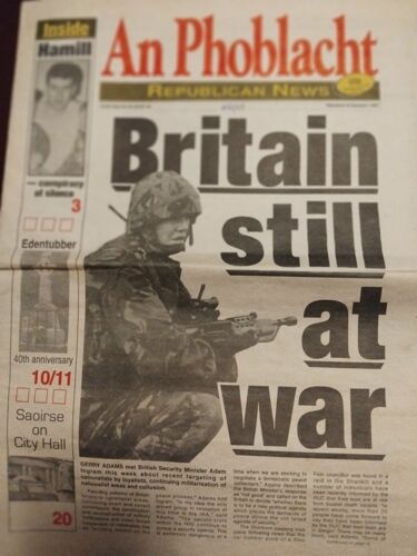 Journal Irlandais An Phoblacht / Republican News N°45 Du 06/11/1997