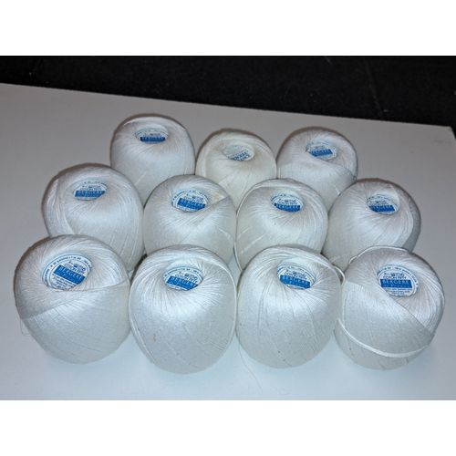 Bergère De France Enorme Lot De 11 Pelotes De Laine Coton Fifty : Fil Blanc - Aiguilles Ou Crochet 2,5 - 3 - 50% Coton 50% Acrylique - Pelote 50gr