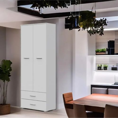 Garde-robe Komodee FAUSKE SZF4 Tiroirs Blanc Blanc 36 x 69 x 180 cm