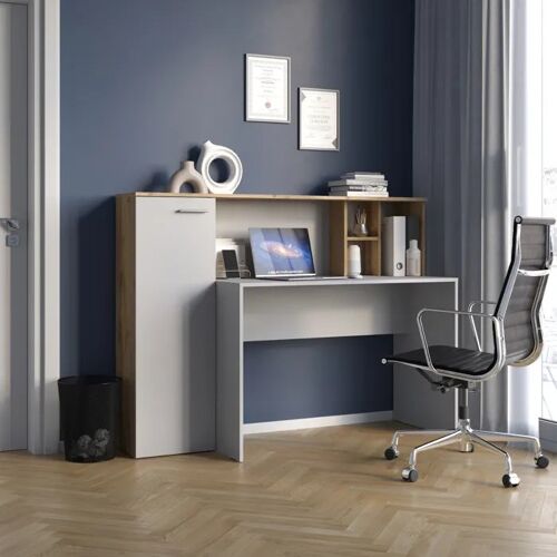 Bureau Komodee FAUSKE BRK1 Chêne Wotan Blanc 54 x 153 x 116 cm