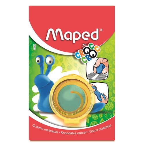 Gomme - Souple Et Molle - Bleu - Avec Boîte Hermétique - Forme Escargot - Maped Croccroc