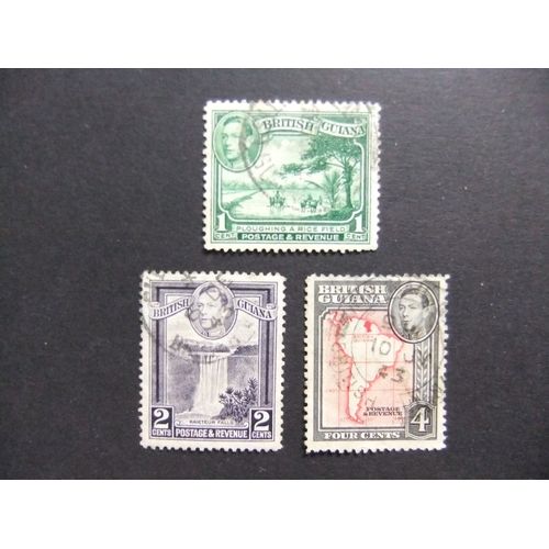 42 British Guiana 1938 1945 / George Vi Y Vistas / Yvert 162 + 163 + 164 Fu