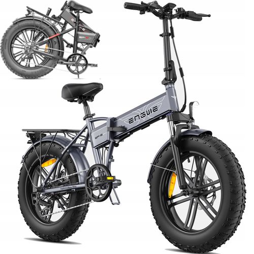 Vélo Électrique Pliable 20 Pouces - Engwe Ep-2 Boost - Batterie 48 V 13 Ah - 45 Km/H - Autonomie 100 Km - Avec Suspension Avant - Vélo Hybride À Pneus Larges - Gris