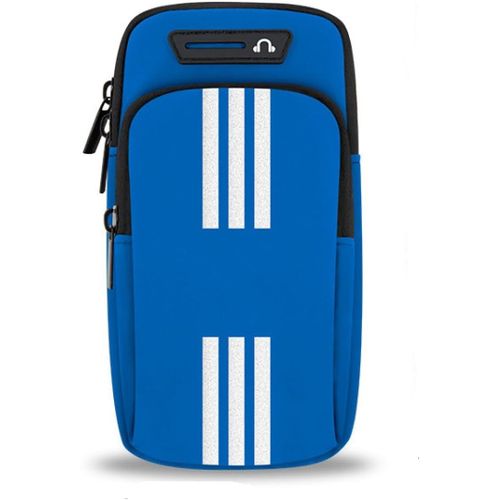 Fitness Brassard Sport Porte Monnaie Pochette Sac Téléphone Portable Pour Smartphone Jusqu¿À 6.5 Pouces Avec Porte-Clés,Conçu Pour Une Utilisation En Extérieur, Course À Pied, Fitness(Bleu)