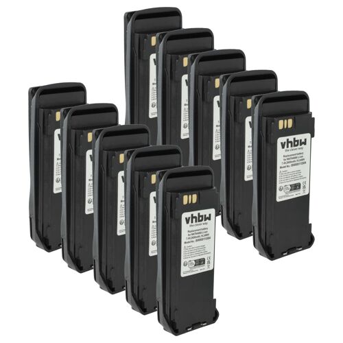 vhbw 10x Batterie compatible avec Motorola MOTOTRBO DP3600, DR3000, DP3601 radio talkie-walkie (2600mAh, 7,4V, Li-ion) - avec clip de ceinture