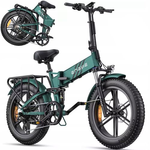 Engwe Engine Pro 2.0 Vélo Électrique Pliable Autonomie: 110km Batterie: 52v 16ah Vitesse Maximale:25km/H Système De Suspension Intégrale Pneus Neige 20pouces Vélo Tout Terrain/Vélo À Pneus Larges Vert