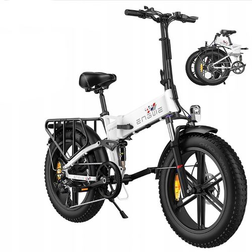 Vélo Électrique Pliable Engwe Engine X, Moteur 250 W, Batterie 48 V 13 Ah, Vitesse Maximale 25 Km/H, Autonomie 100 Km, Pneus Adulte 20 Pouces, Double Frein À Disque - Blanc