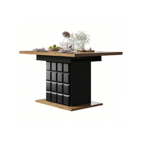 Table à manger extensible (110-140x80 cm) pour la cuisine et le salon noir