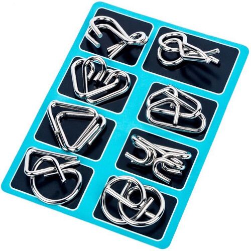 Ensemble d'Anneaux de Mémoire en Fer - 8 Puzzles Métalliques Entrelacés pour l'Entraînement Cérébral