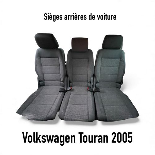 Lot De 3 Sièges Banquette Arrière Volgswagen Touran 2005 Tissu Gris Bon État