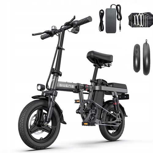 Engwe T14 Vélo Électrique Pliable 14 Pouces Moteur 250 W - Vitesse Maximale : 25 Km/H - Batterie 48 V 10 Ah Autonomie : 40 Km - Capacité De Charge Maximale : 120 Kg Triple Suspension - Gris