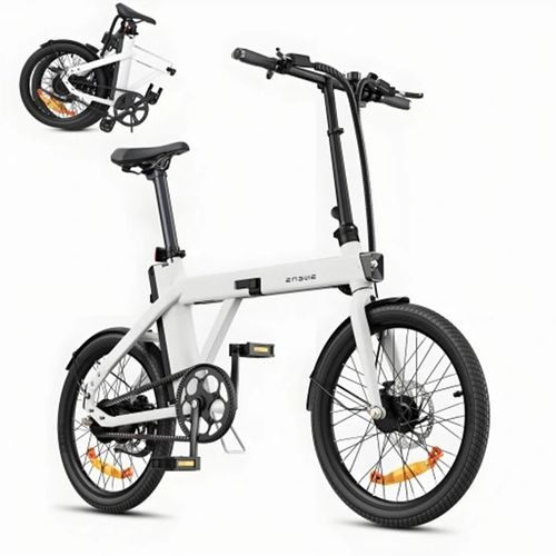 Vélo Électrique Pliable Engwe P20 - Pneus 20 Pouces, Moteur 250 W, Batterie 36 V 9,6 Ah, Autonomie 100 Km, Vitesse Maximale 25 Km/H, Freins Hydrauliques - Blanc