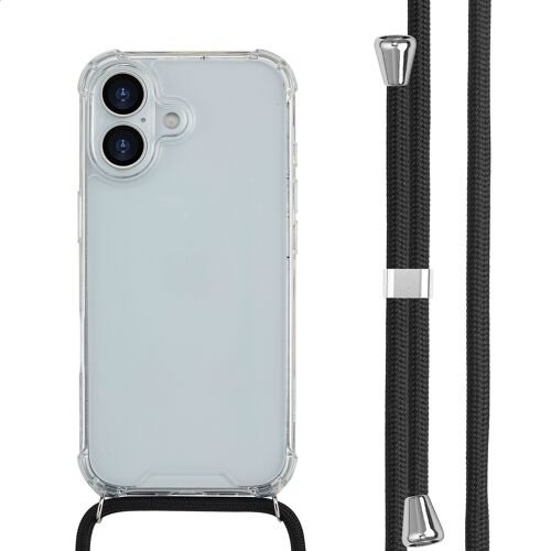 imoshion Coque arrière Transparente avec cordon iPhone 17 Noir