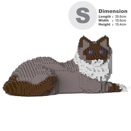 Blocs de construction - JEKCA - Chat Ragdoll - 1350 pièces - Plastique - Gris foncé