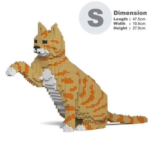 Jeu de construction - JEKCA - Chat tigré roux - 1700 pièces - 27,9 cm - Mixte