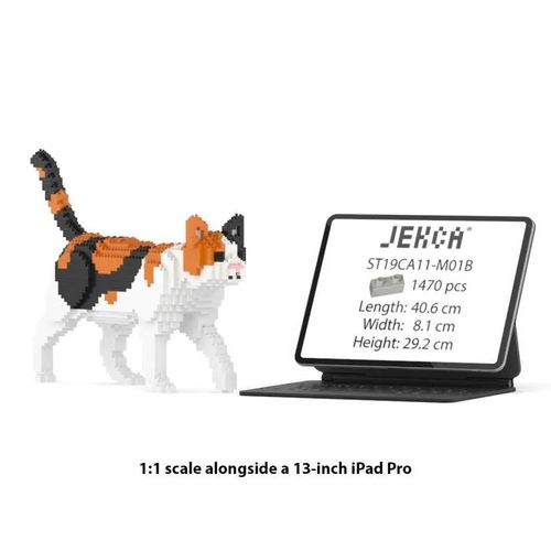 Blocs de construction - JEKCA - Chat Calico - 1470 pièces - 14 ans et plus - Plastique durable