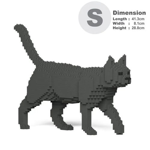 Blocs de construction - JEKCA - Chat gris - 1230 pièces - À monter soi-même - 14 ans et plus