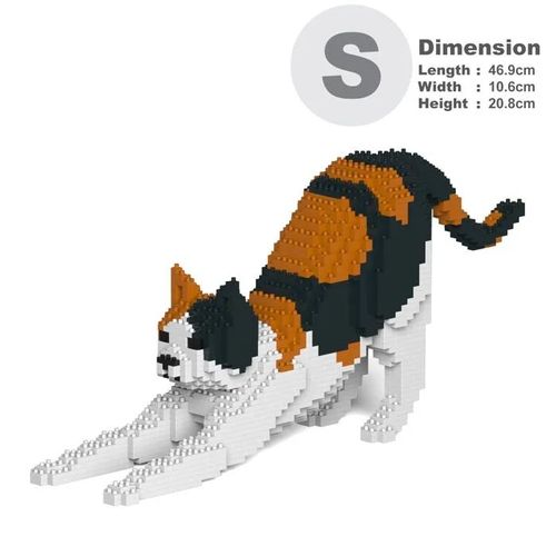 Blocs de construction - JEKCA - Chat Calico qui s'étire - 1490 pièces - À partir de 14 ans - Mixte