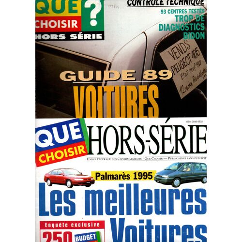 Que Choisir Hors Série, Lot De 7 Numéros "Les Meilleures Voitures"