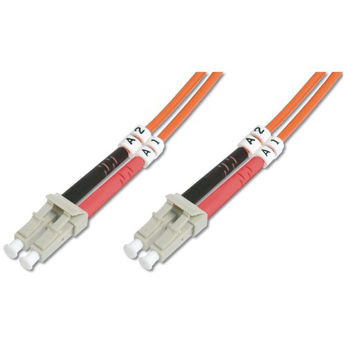 DIGITUS - Cordon de raccordement - LC multi-mode (M) pour LC multi-mode (M) - 2 m - 2 m - fibre optique - 50 / 125 microns - OM2 - sans halogène - orange