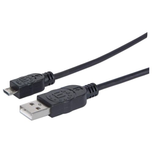 Manhattan 307178 câble USB USB 2.0 1,8 m USB A Micro-USB B Noir