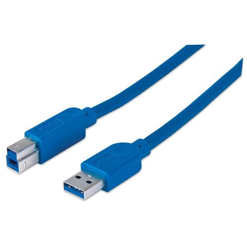 Manhattan 322454 câble USB USB 3.2 Gen 1 (3.1 Gen 1) 3 m USB A USB B Bleu