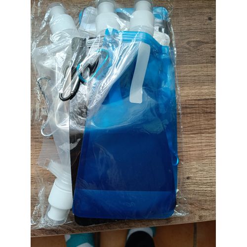 Lot De 6 Gourdes Pliables De 500 Ml Avec Mousqueton